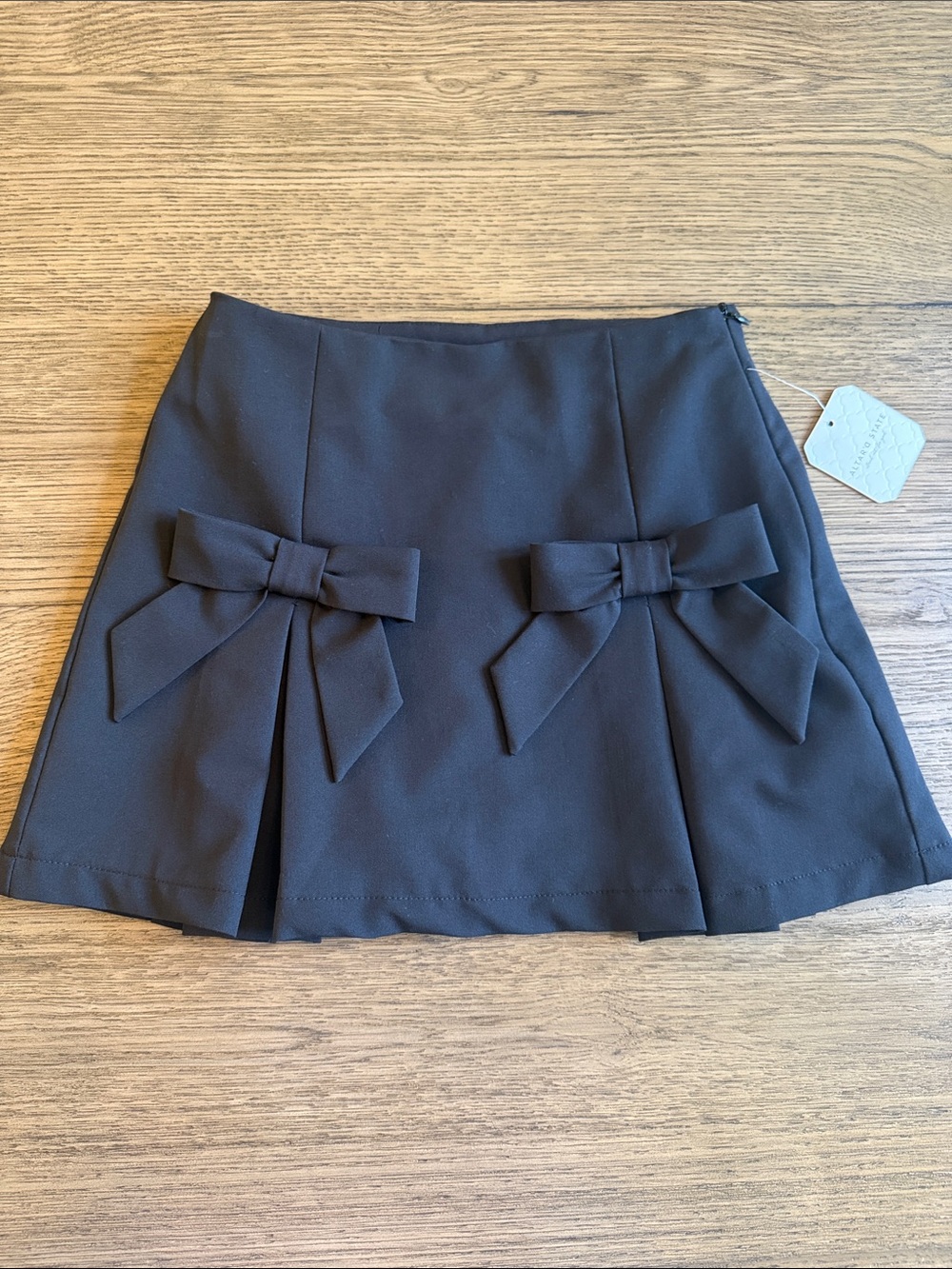 NWT Altar'd State Black Mini Skirt with Double Bows